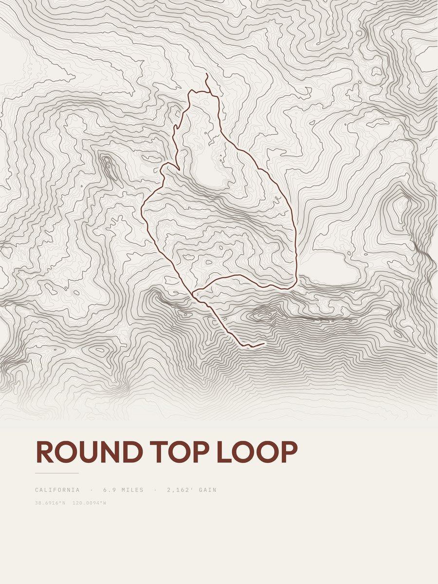 Round Top Loop Topographic print