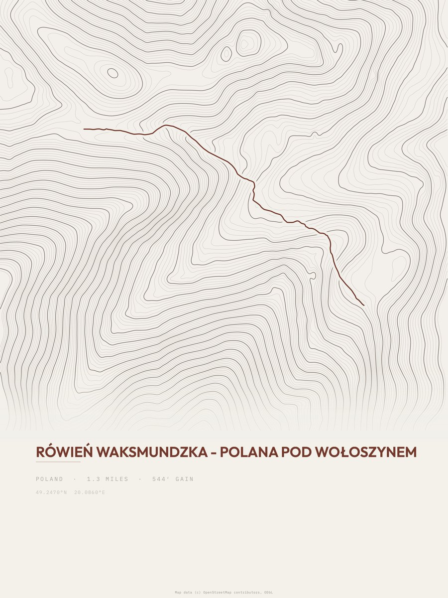 Polana Pod Wołoszynem Topographic print