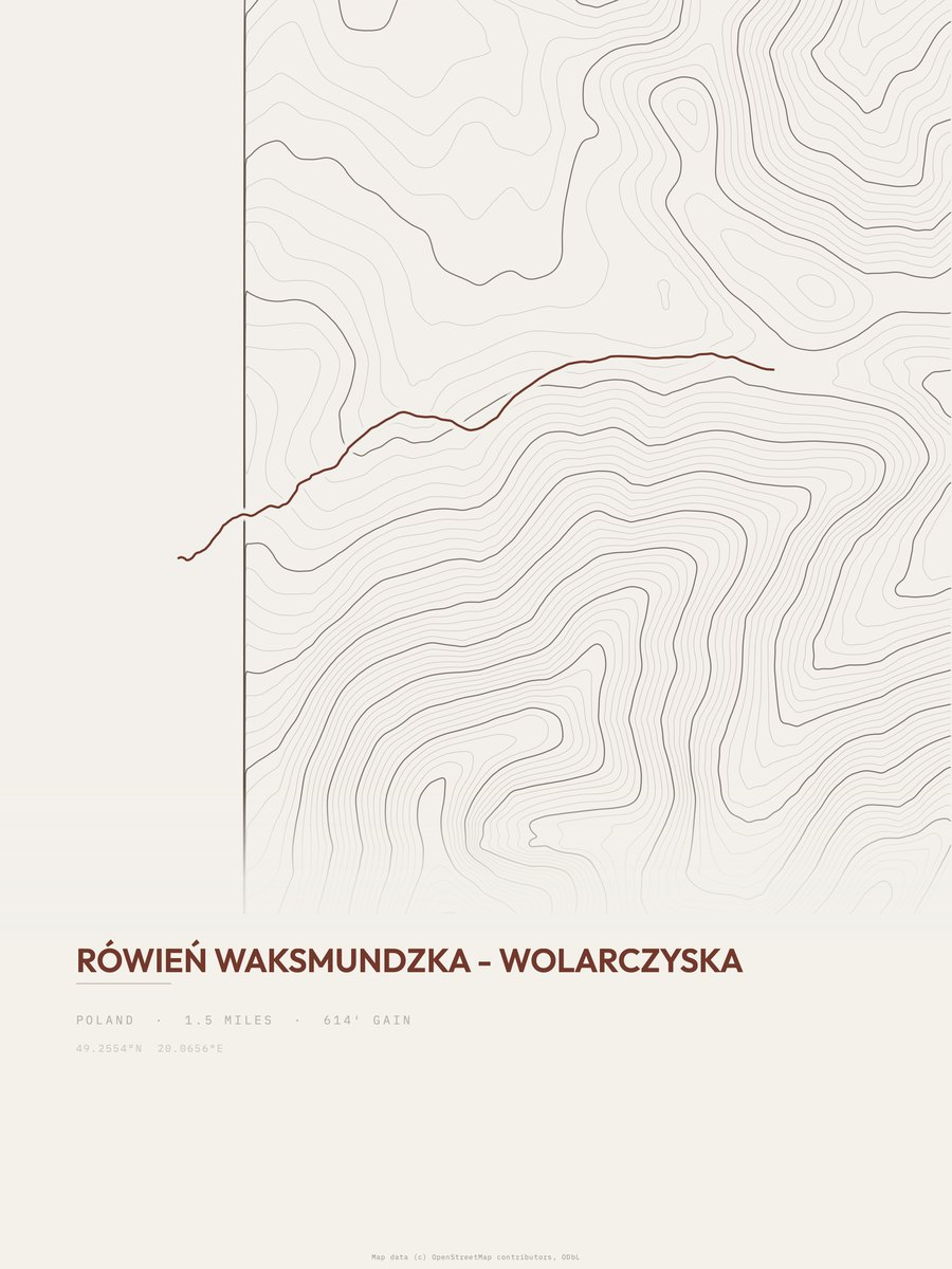 Rówień Waksmundzka - Wolarczyska Topographic print
