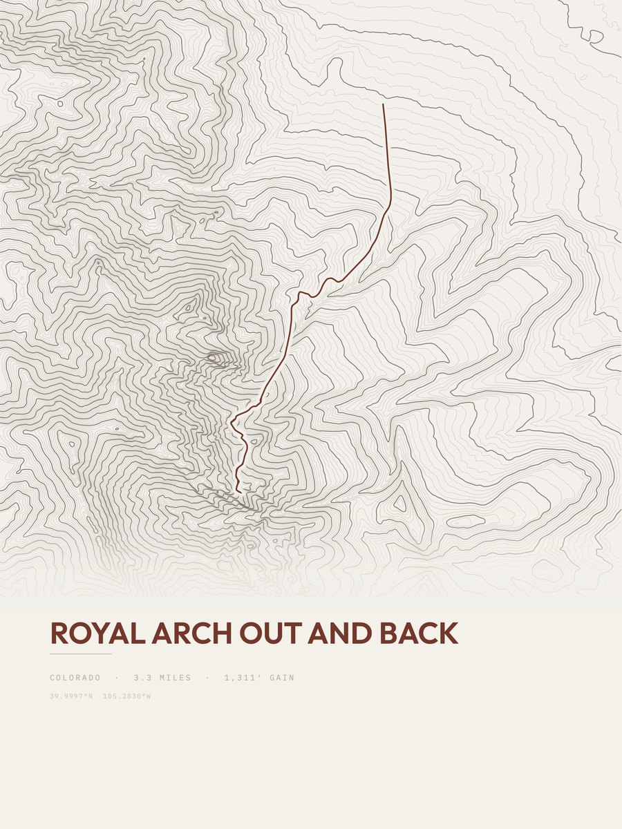 Royal Arch topographic trail print