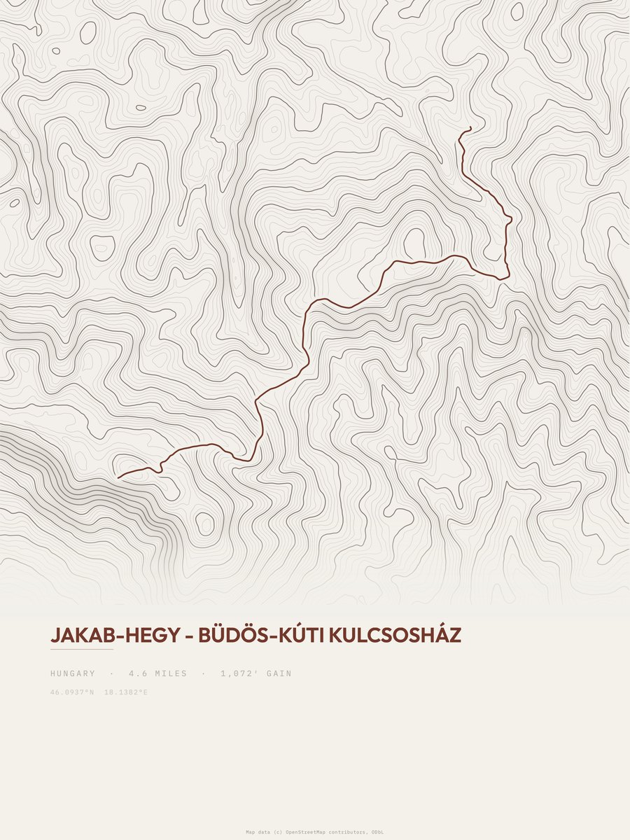 RPDDK topographic trail print