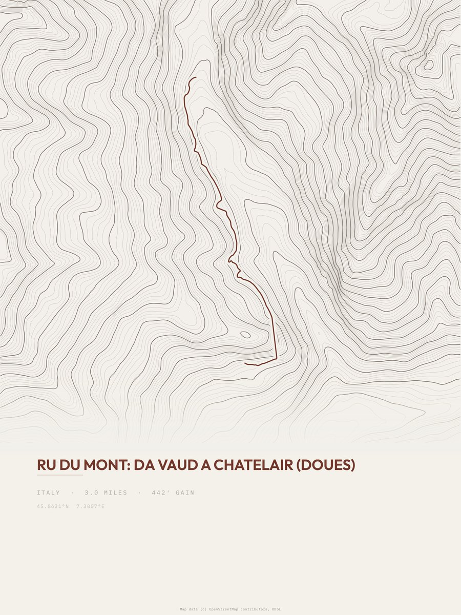 Ru du Mont Topographic print