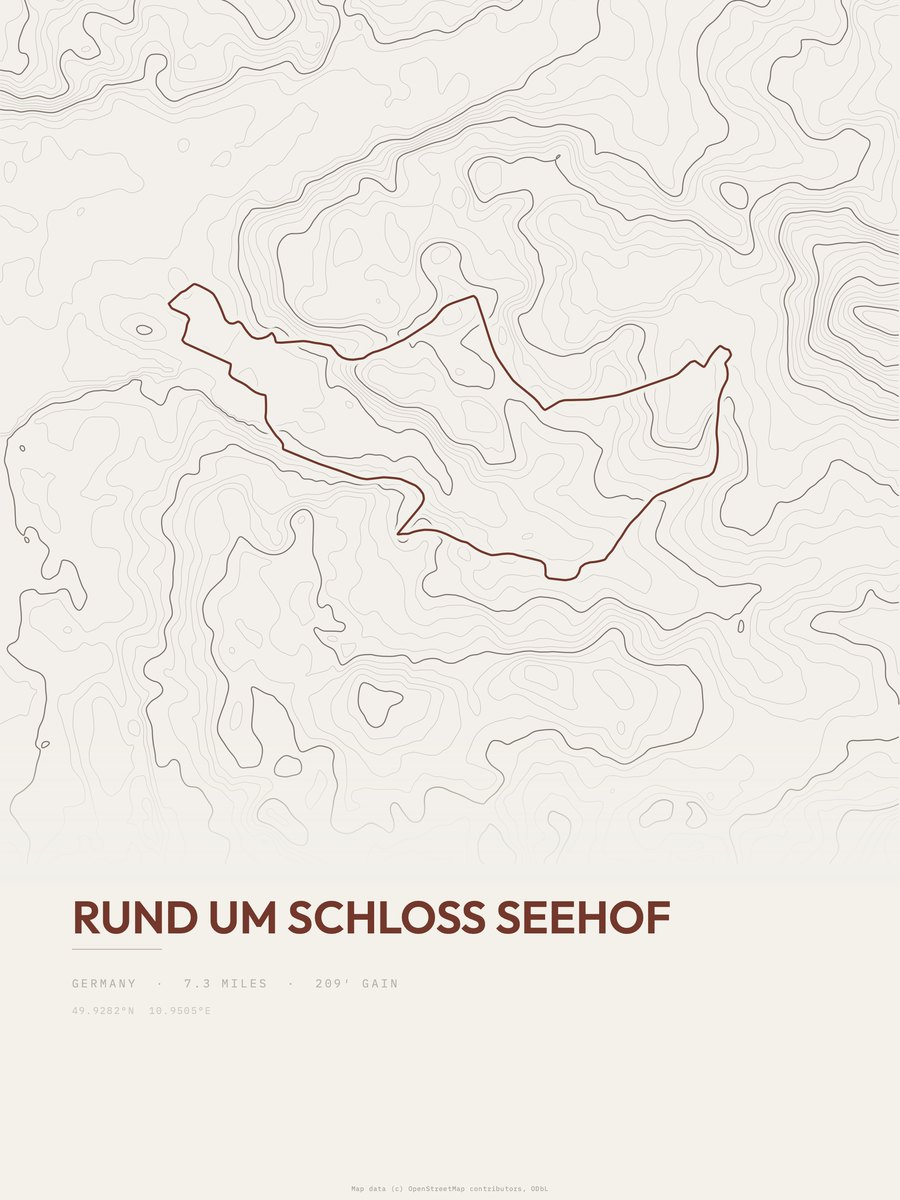 Rund um Schloss Seehof Topographic print