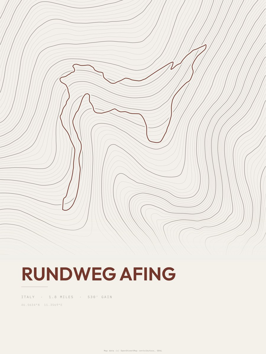 Rundweg Afing Topographic print
