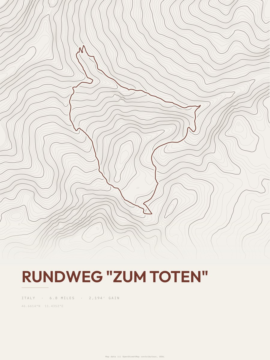 Rundweg "zum Toten" Topographic print
