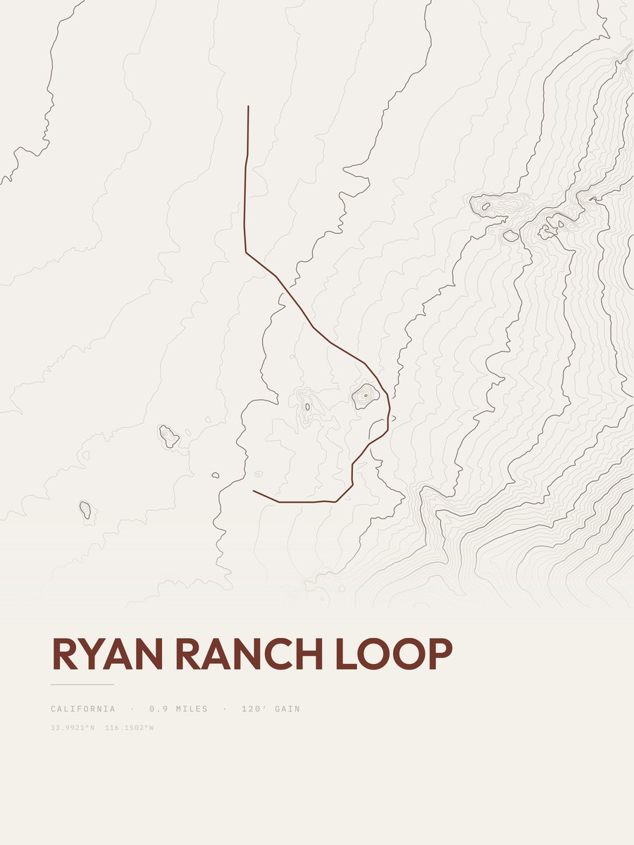 Ryan Ranch Loop Topographic print