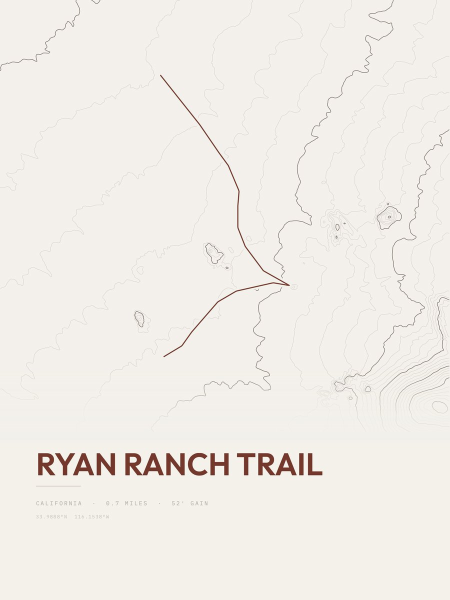 Ryan Ranch Trail Topographic print