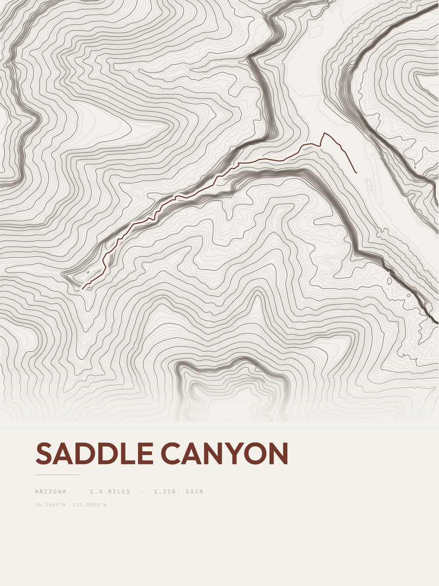 Saddle Canyon Topographic print