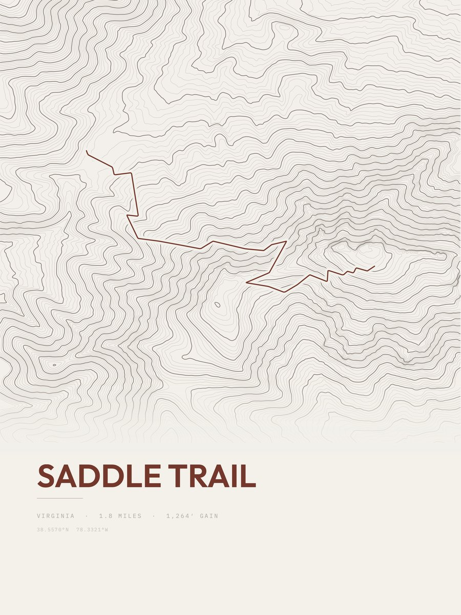 Saddle Trail topographic trail print