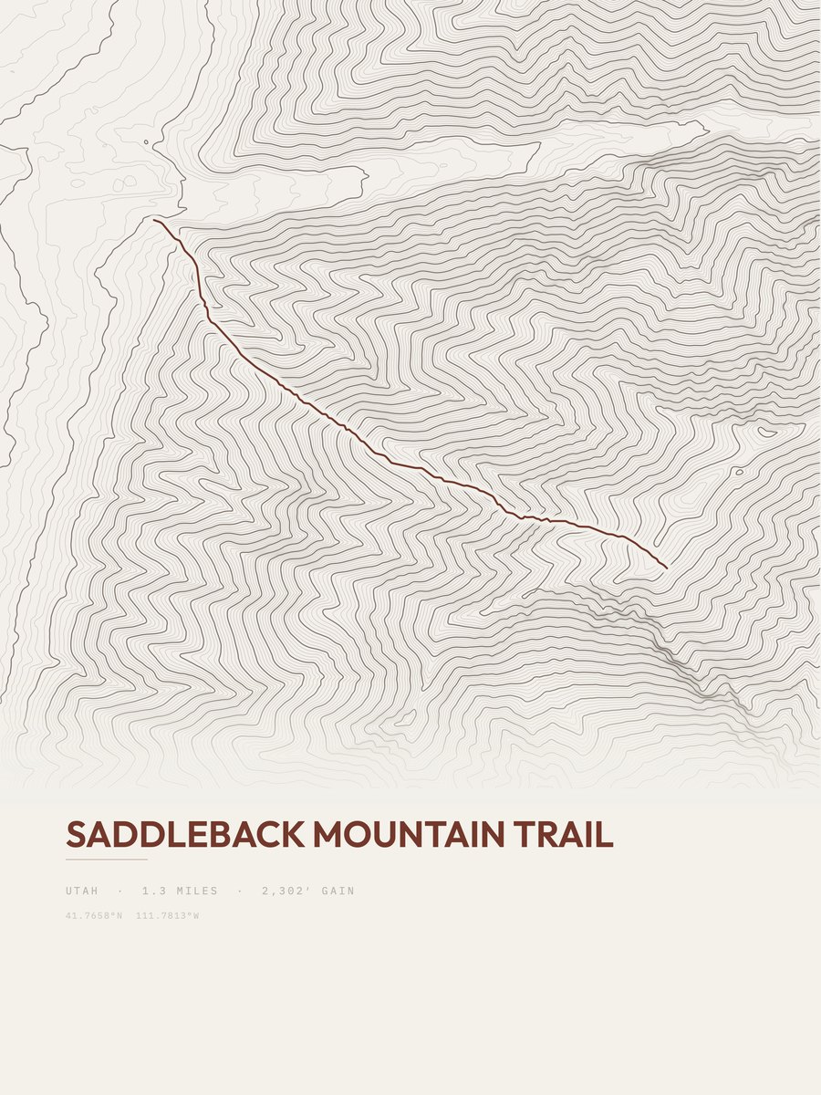 Saddleback Mountain Trail Topographic print