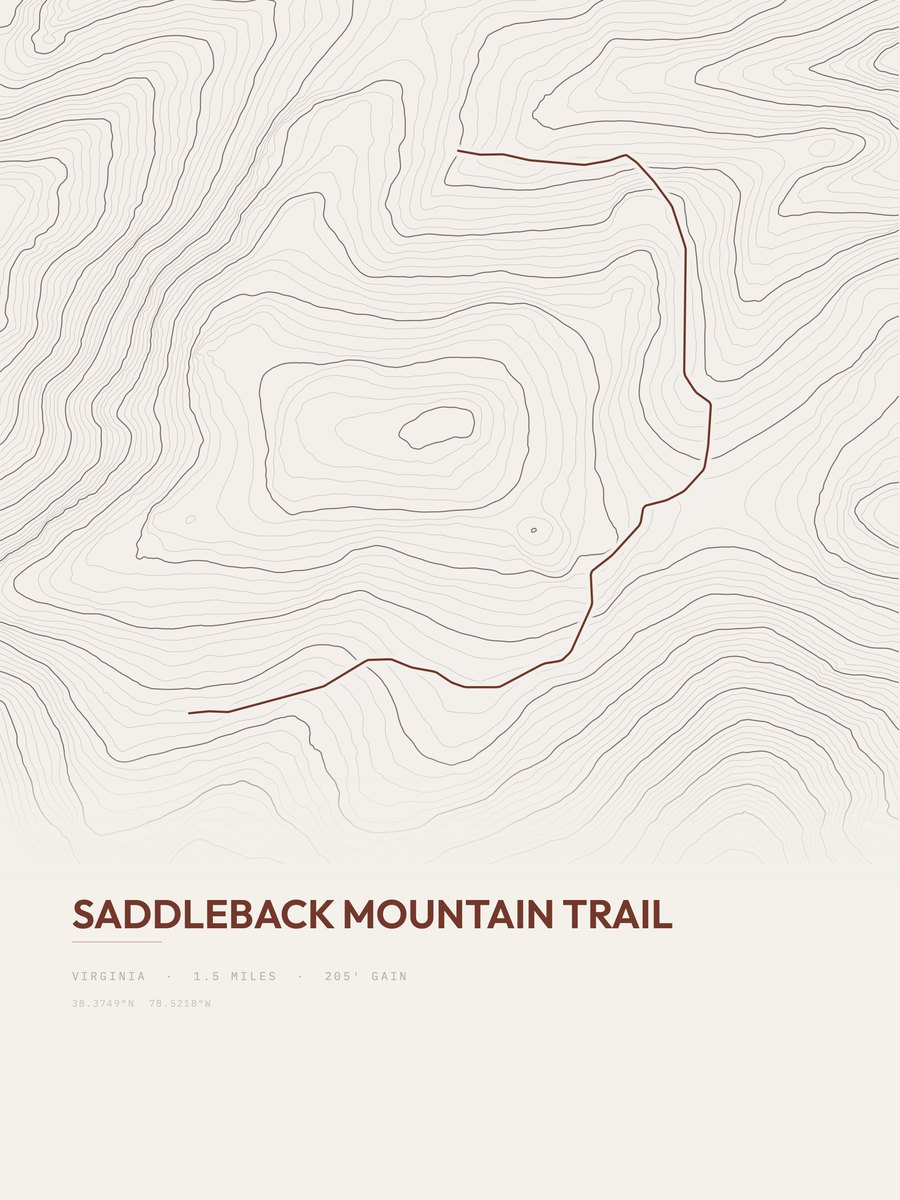Saddleback Mountain Trail topographic trail print