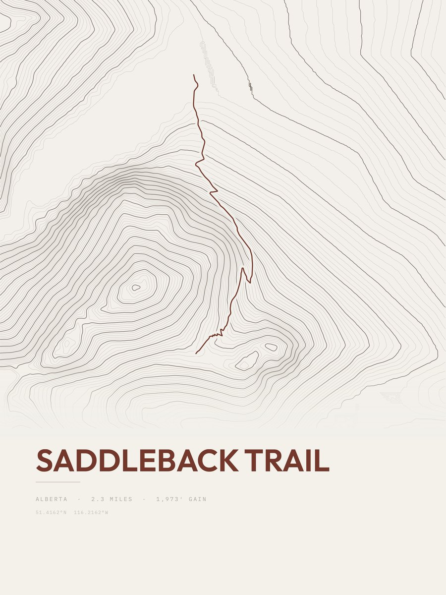 Saddleback Trail Topographic print