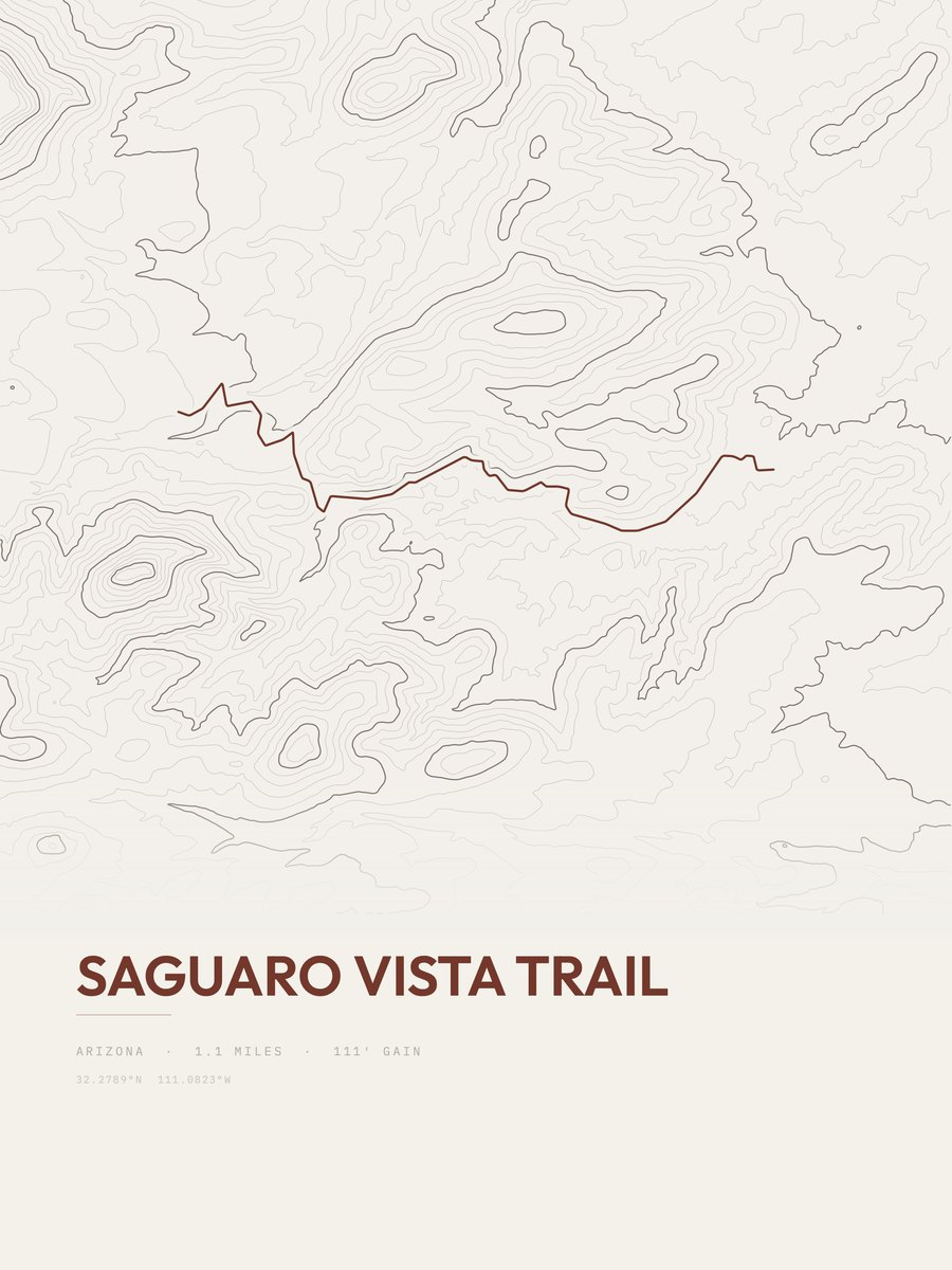 Saguaro Vista Trail topographic trail print