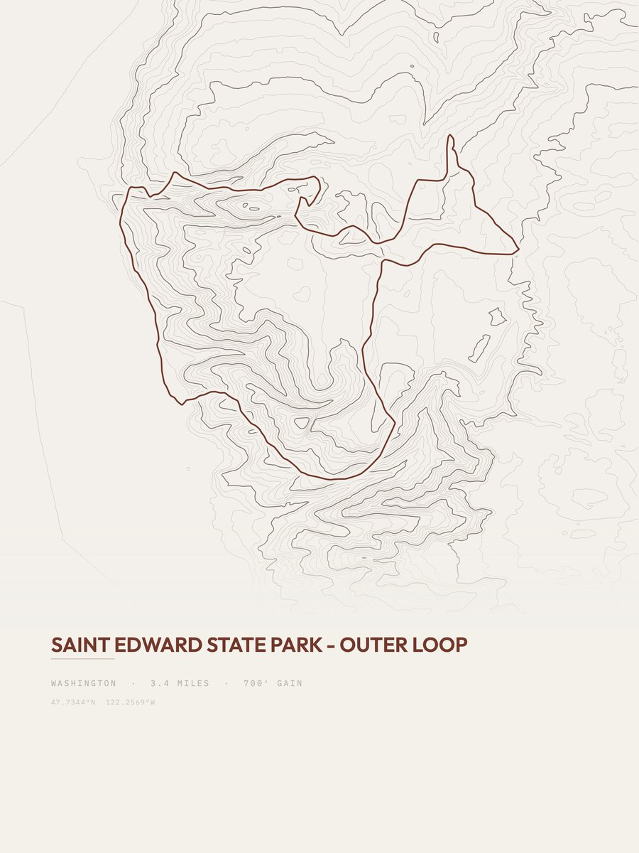 Saint Edward State Park Topographic print