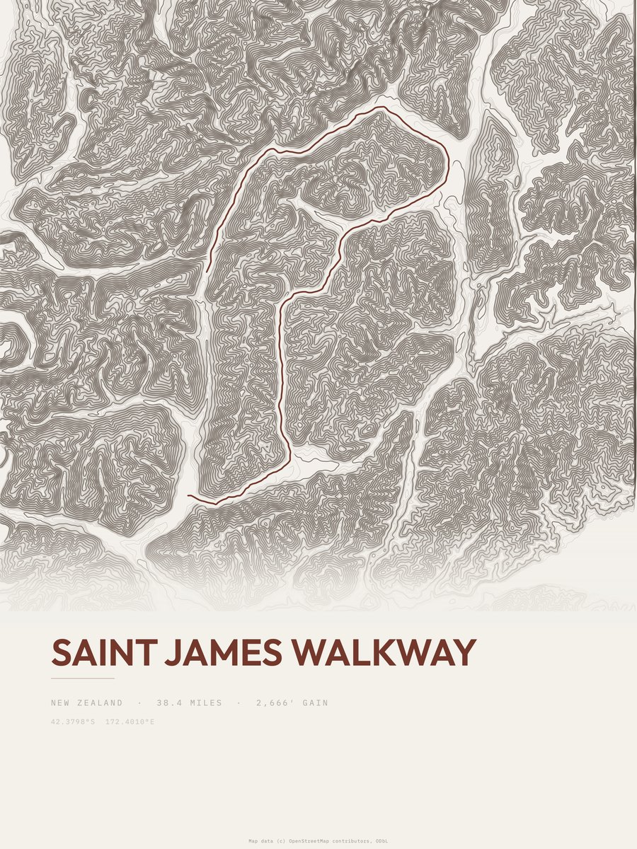 Saint James Walkway Topographic print