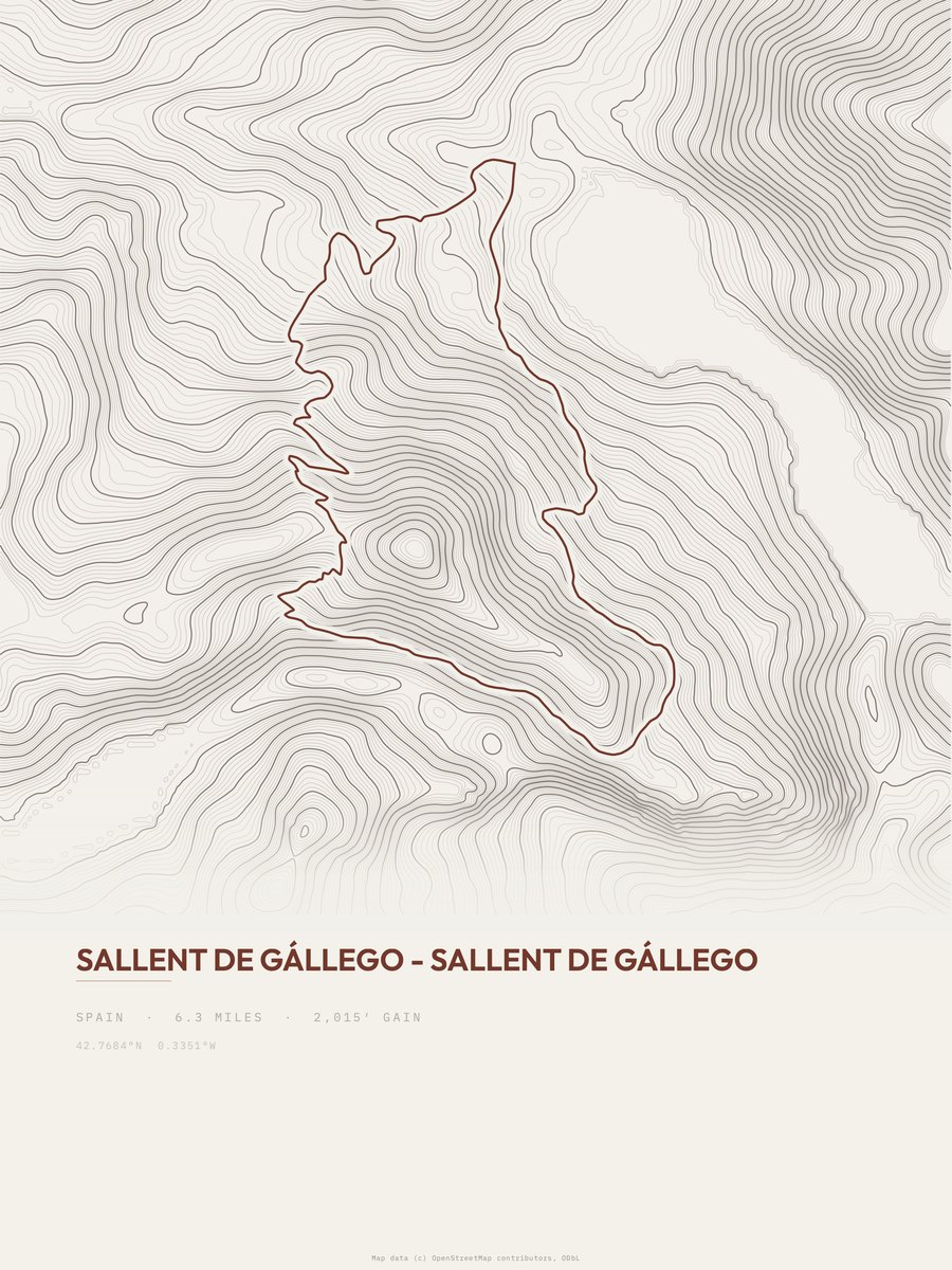 Sallent de Gállego Topographic print