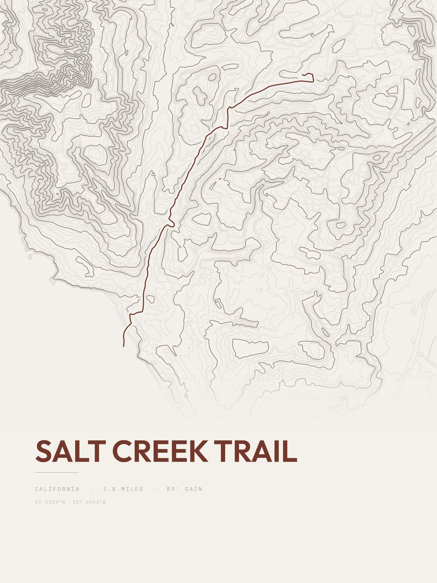 Salt Creek Trail Topographic print