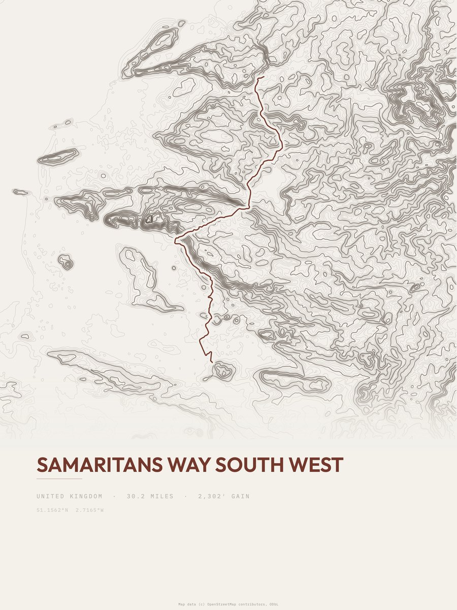 Samaritans Way South West Topographic print