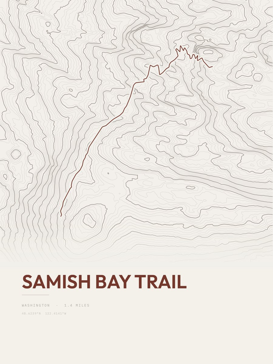 Samish Bay Trail Topographic print
