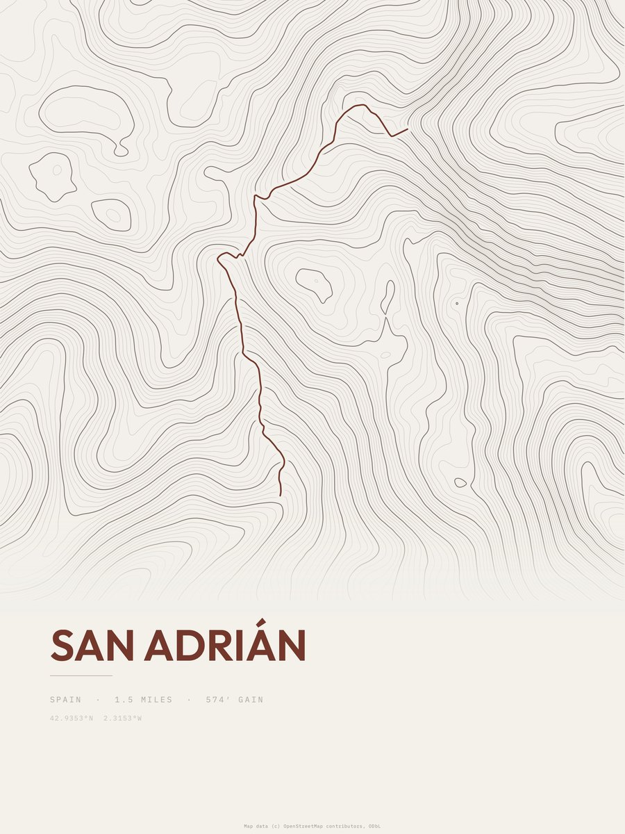San Adrián Topographic print
