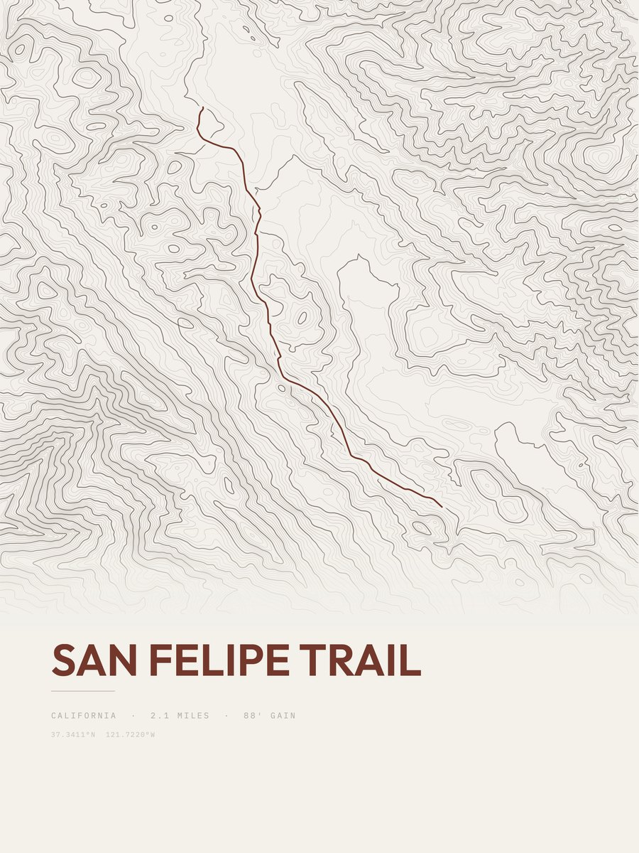 San Felipe Trail topographic trail print