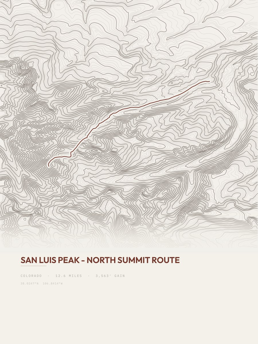 San Luis Peak Topographic print