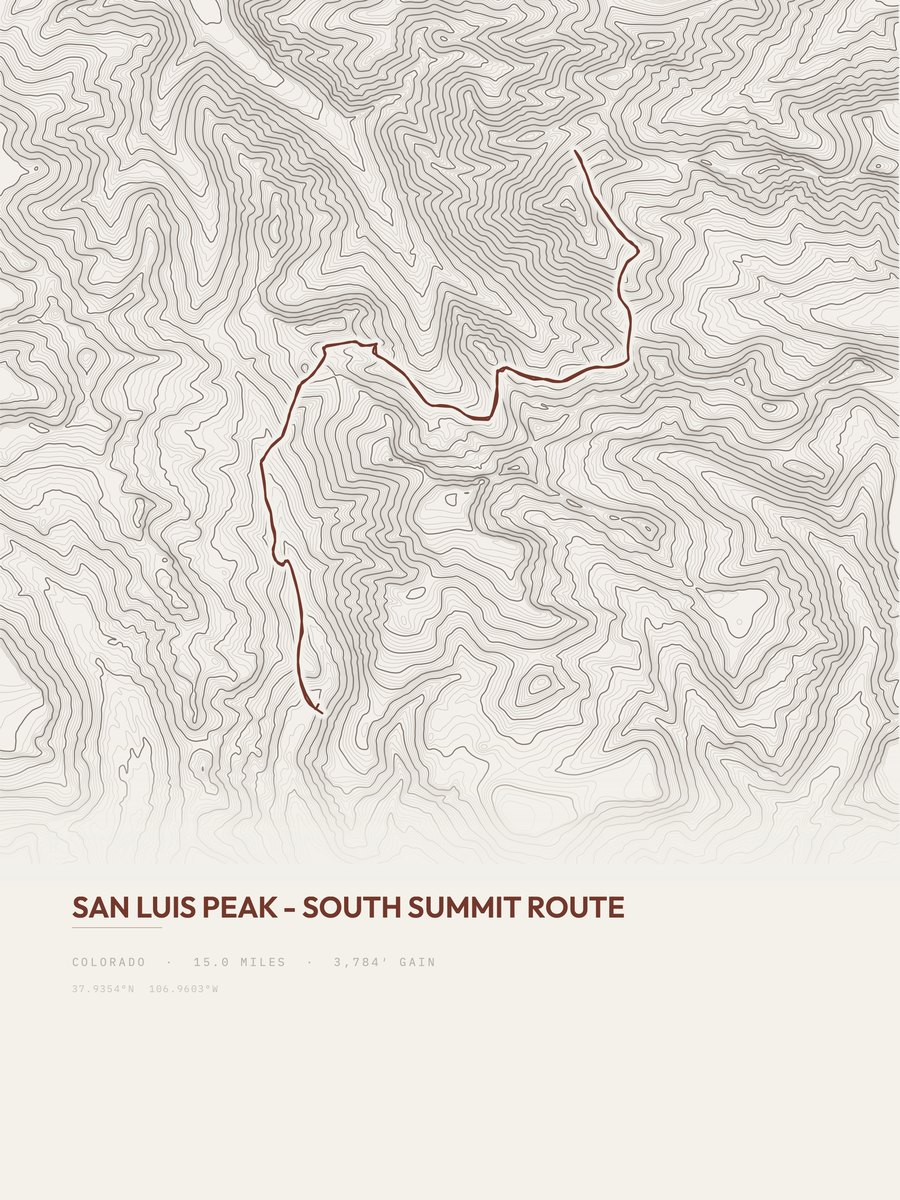 San Luis Peak Topographic print