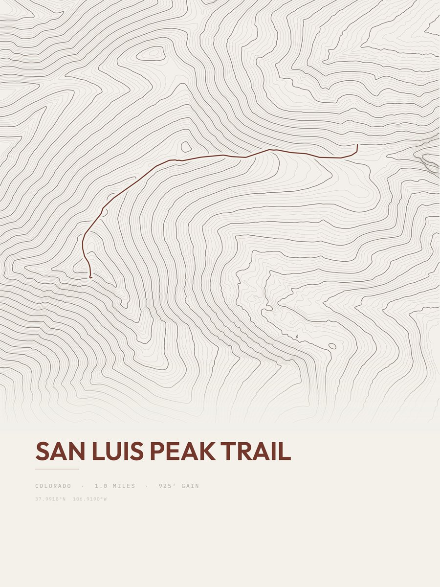San Luis Peak Trail Topographic print