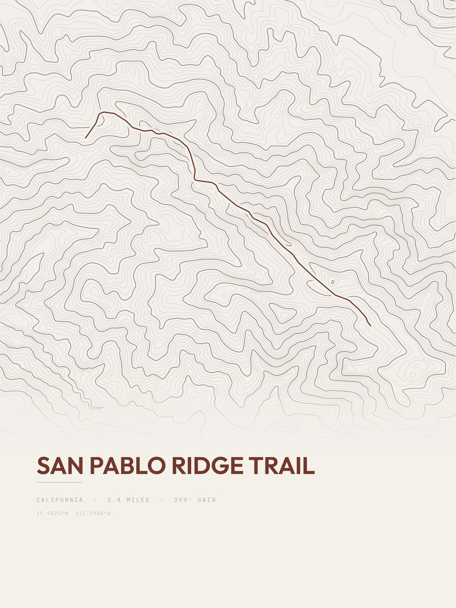 San Pablo Ridge Trail Topographic print