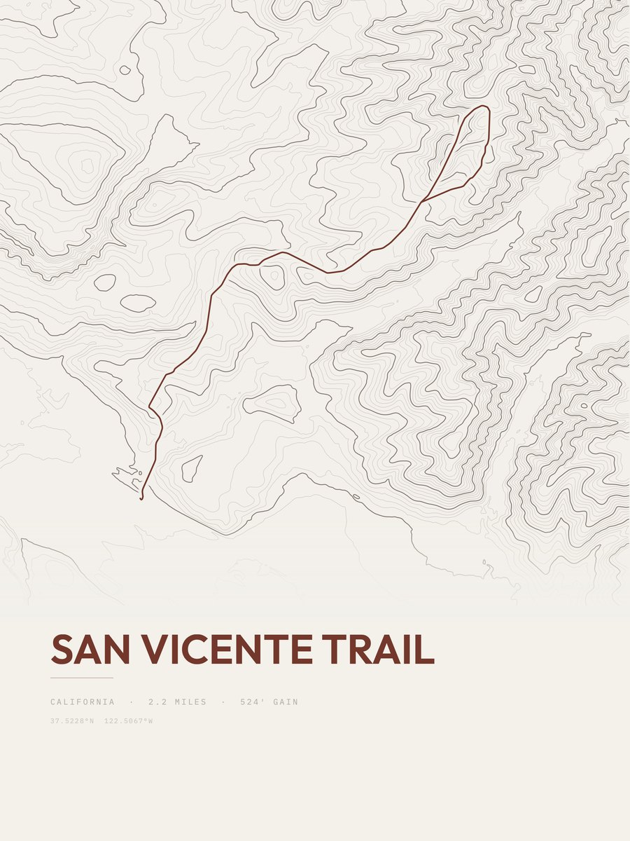 San Vicente Trail Topographic print