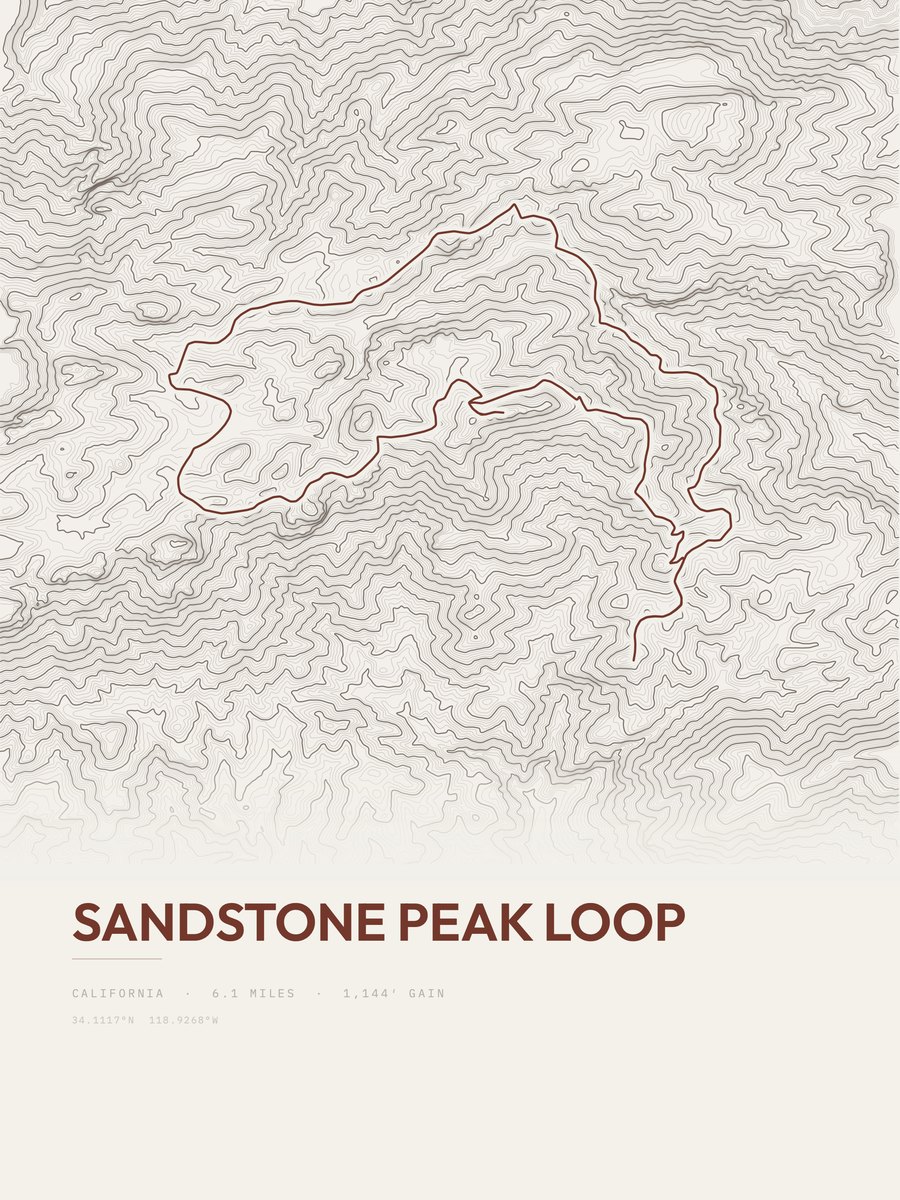Sandstone Peak Loop Topographic print
