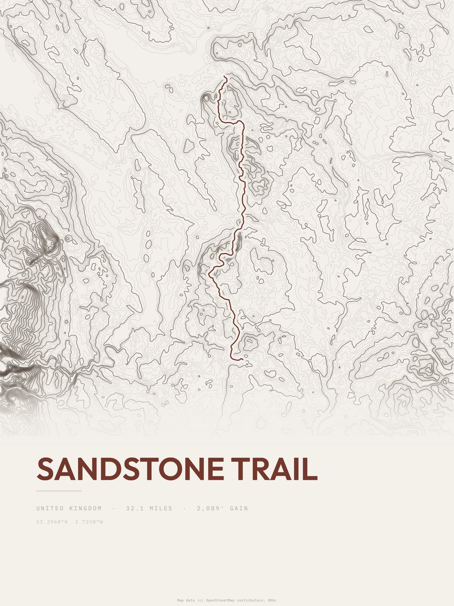 Sandstone Trail Topographic print