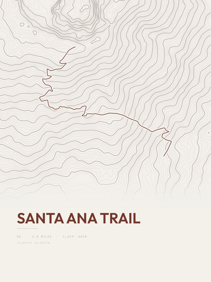 Santa Ana Trail Topographic print