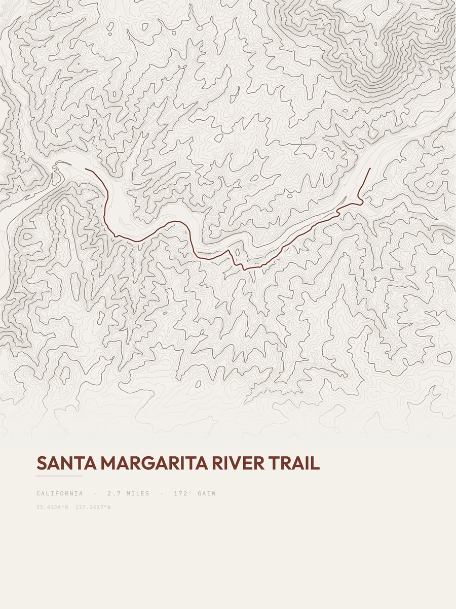 Santa Margarita River Trail Topographic print
