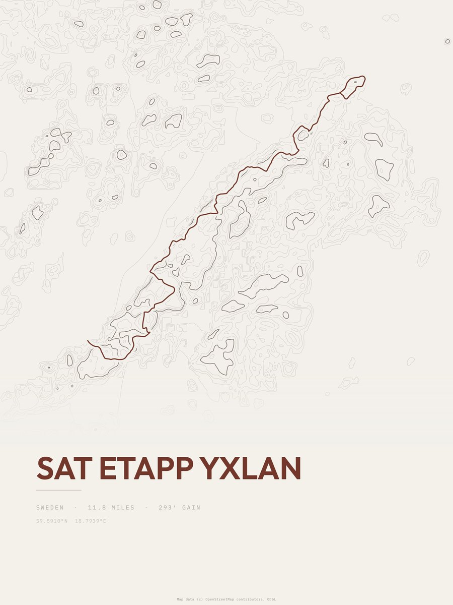 SAT Etapp Yxlan topographic trail print