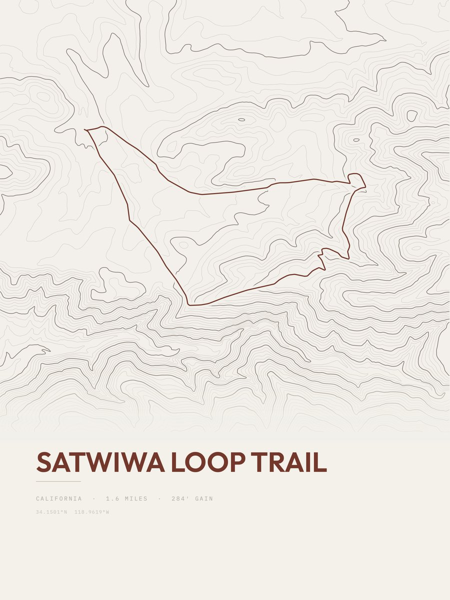 Satwiwa Loop Trail topographic trail print