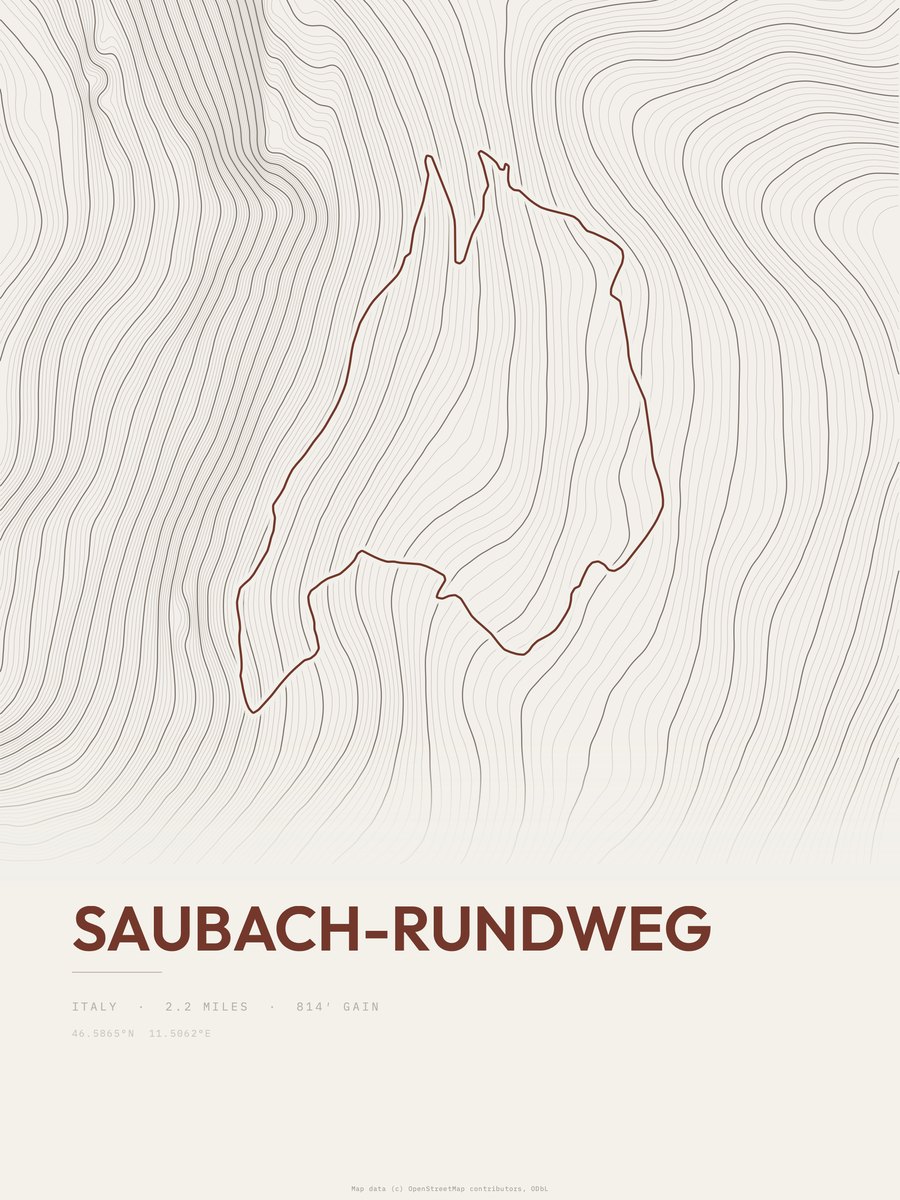 Saubach-Rundweg Topographic print