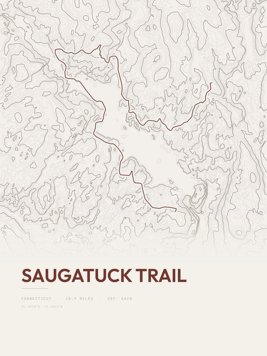 Saugatuck Trail Topographic print