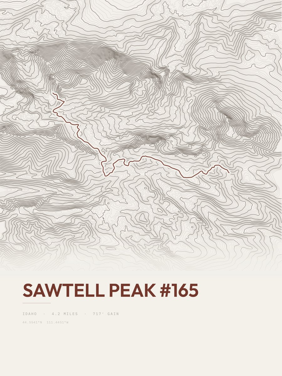 Sawtell Peak topographic trail print