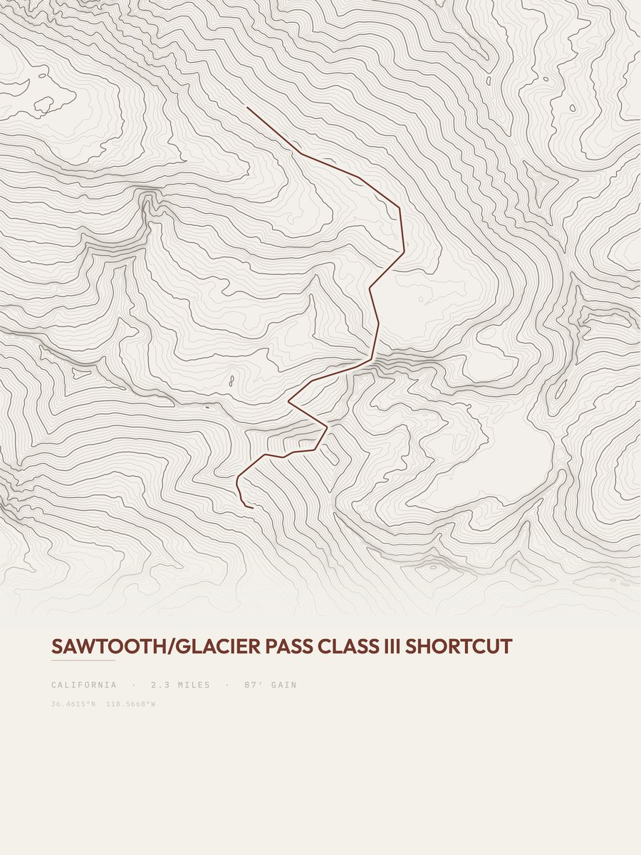 Sawtooth / Glacier Pass Topographic print