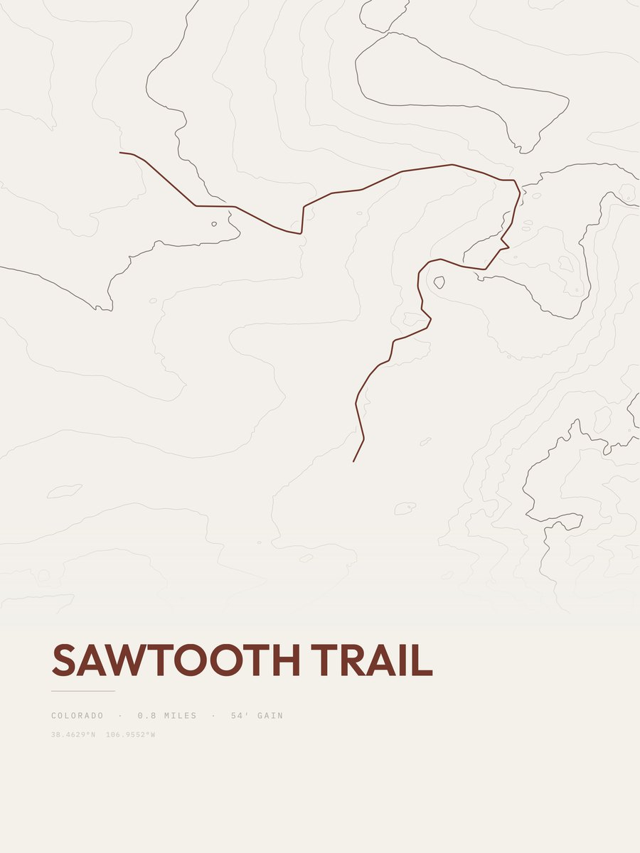 Sawtooth Trail topographic trail print