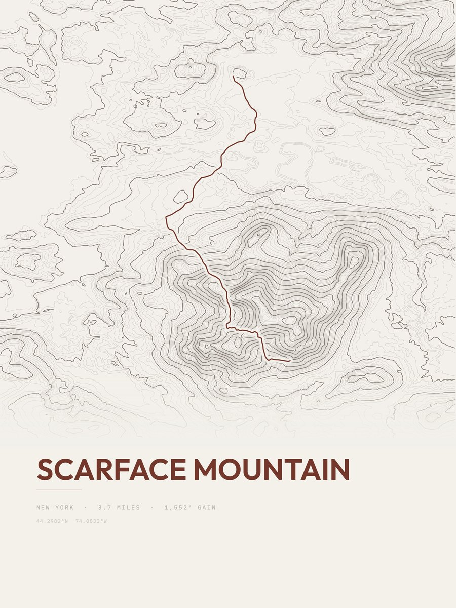 Scarface Mountain Topographic print