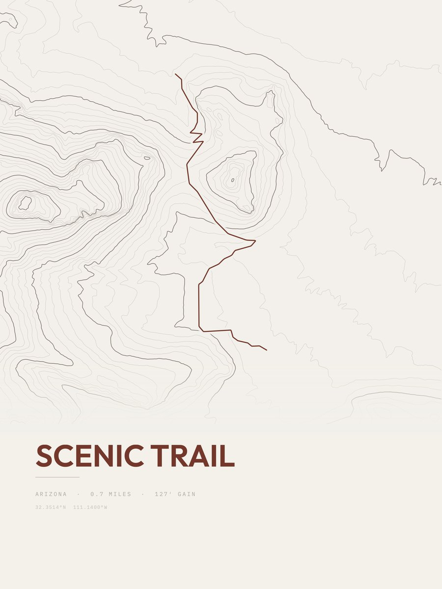 Scenic Trail topographic trail print