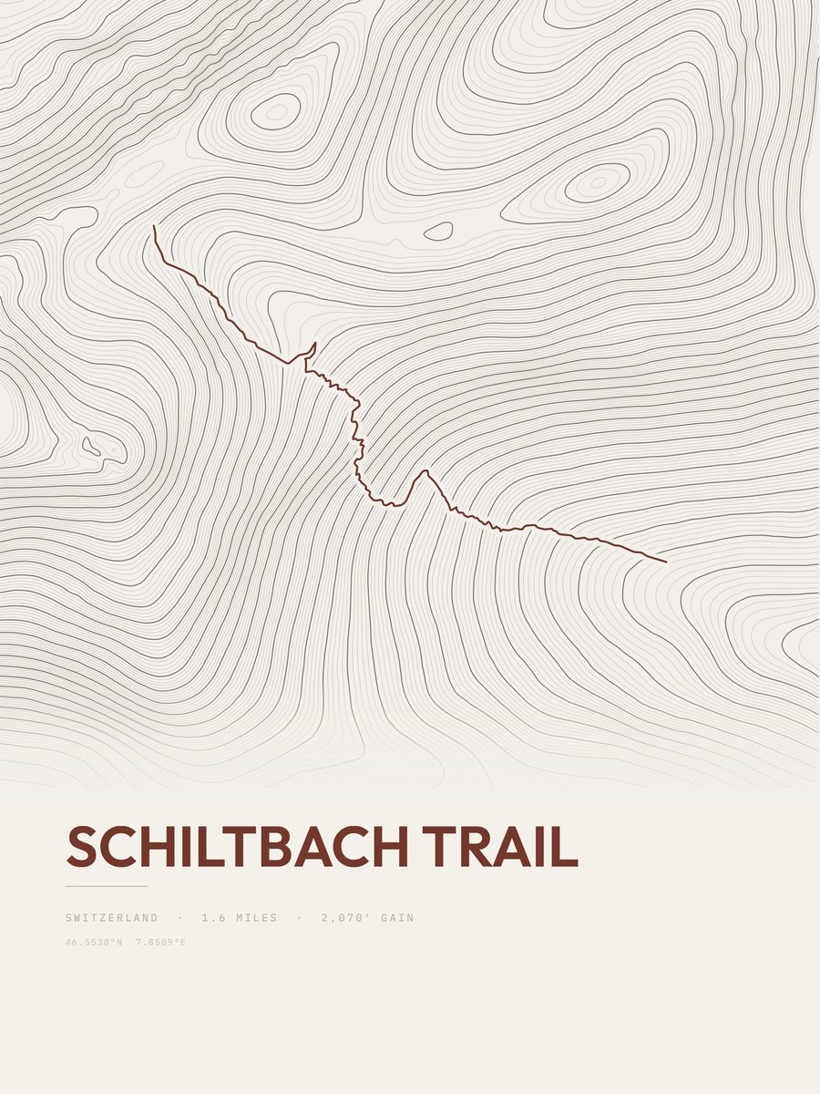 Schiltbach Trail Topographic print
