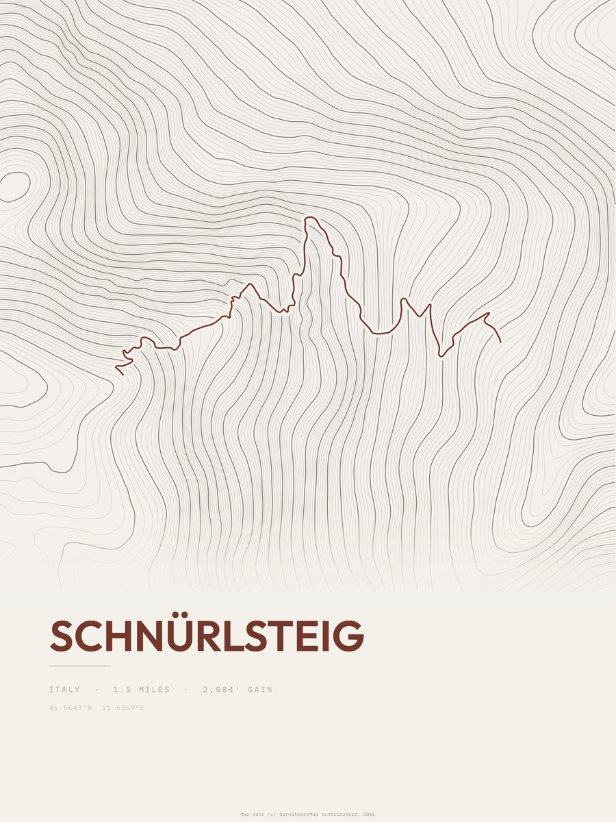 Schnürlsteig Topographic print