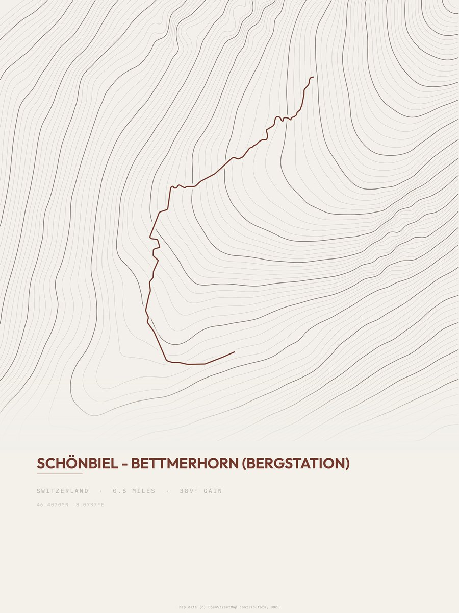 Schönbiel to Bettmerhorn Topographic print