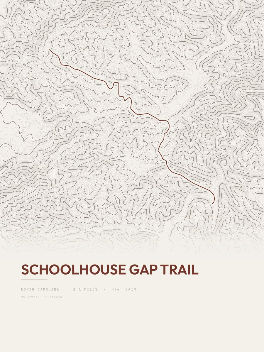 Schoolhouse Gap Trail Topographic print