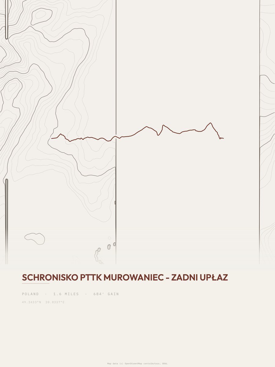 Zadni Upłaz Topographic print