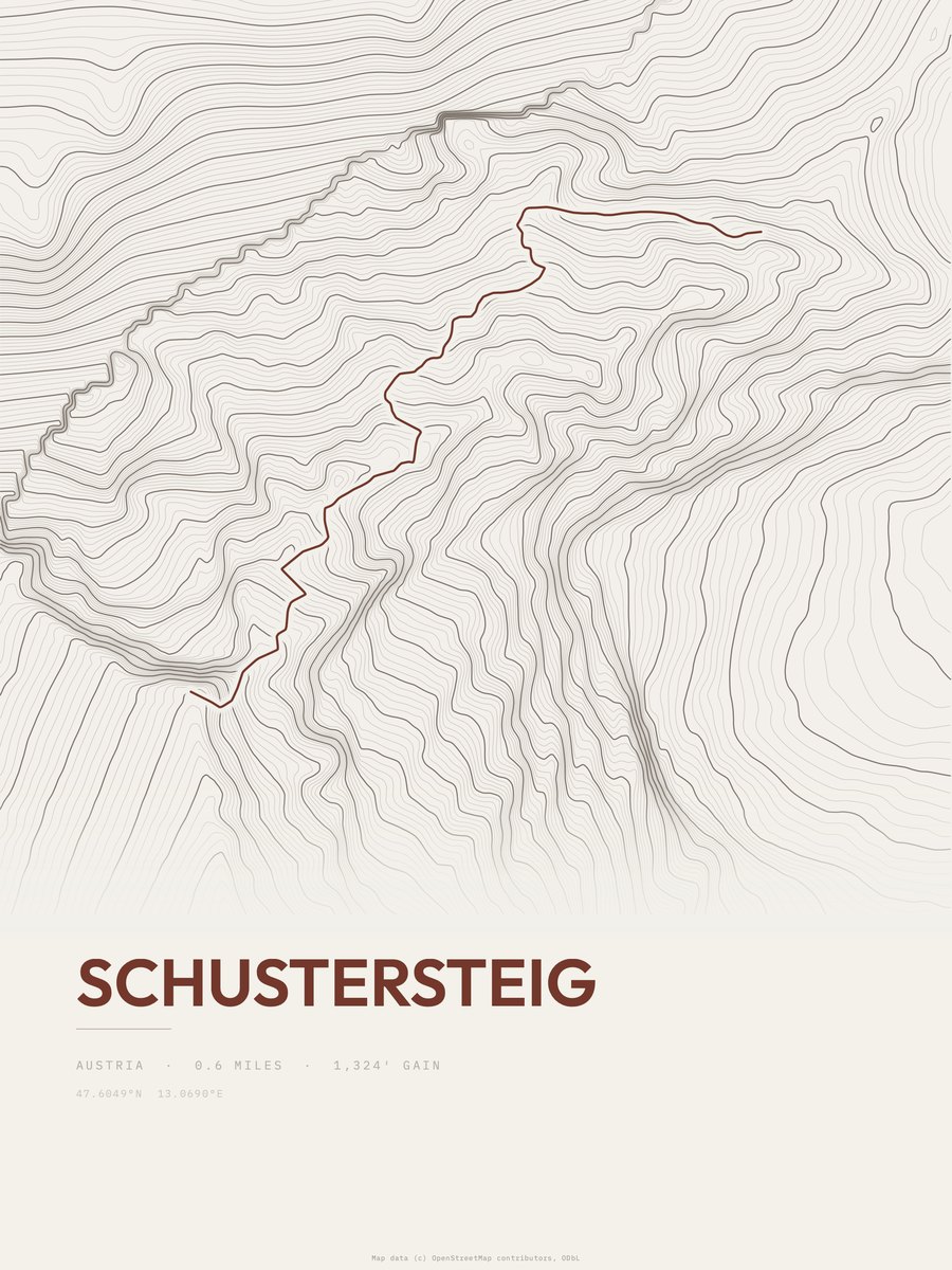 Schustersteig Topographic print