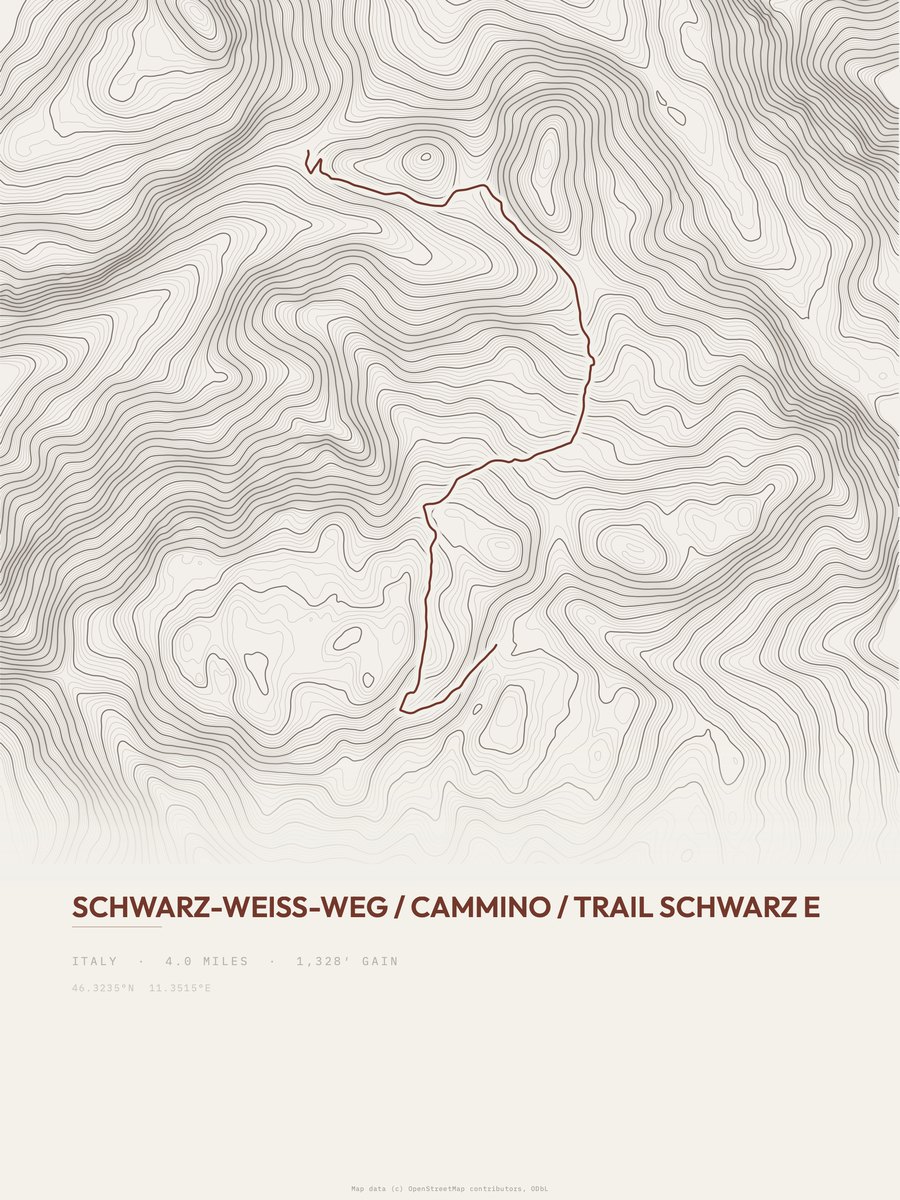 Trail schwarz topographic trail print
